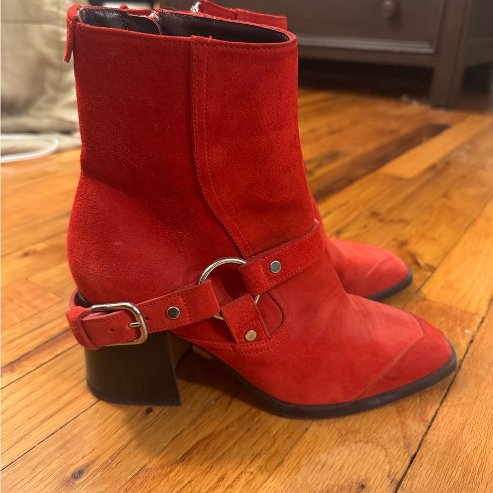 Labucq Red Heeled Boots - Picture 3 of 8